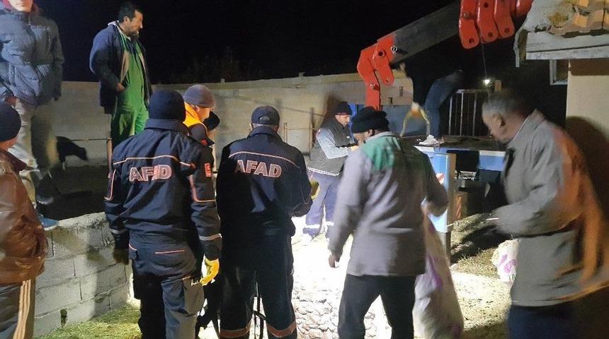 Foseptik &Ccedil;ukuruna D&uuml;şen Boğa Kurtarıldı