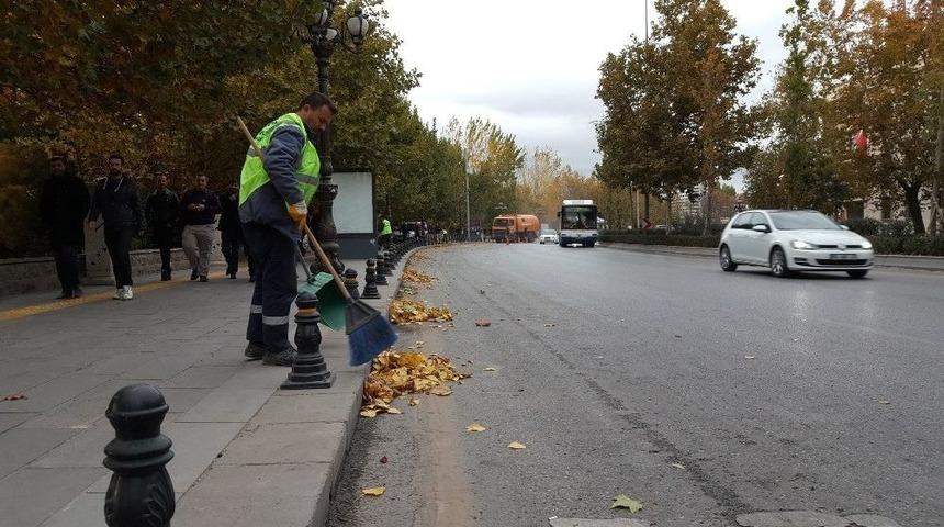 Temizlik Ekiplerinin "yaprak Mesaisi"