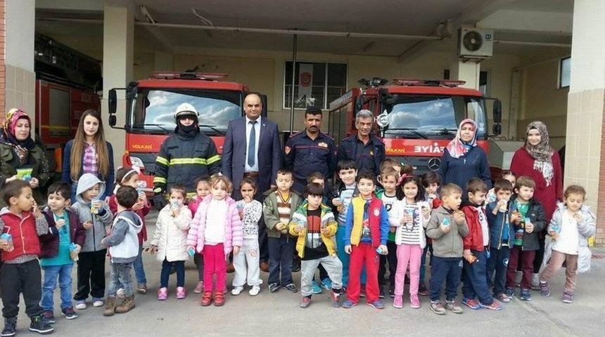 Ana Okulu &Ouml;ğrencilerine Yangın Eğitimi
