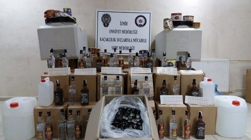 İzmir&rsquo;de Sahte Alkol Operasyonu