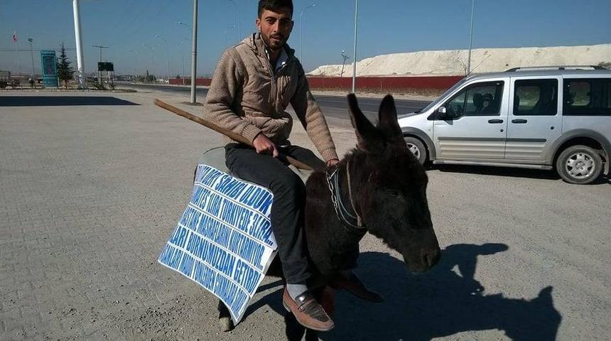 Akaryakıt Zammı Sonrası &Ccedil;areyi Eşeğe Binmekte Buldu