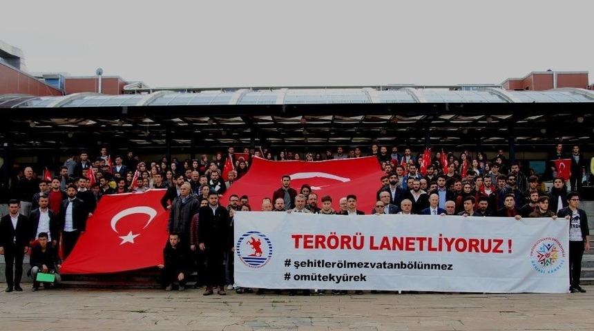Ondokuz Mayıs &Uuml;niversitesi&rsquo;nde Ter&ouml;re Lanet Eylemi Yapıldı