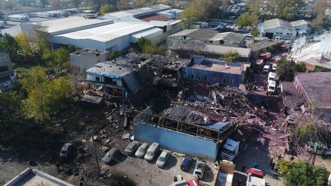 Bursa&rsquo;da Patlama B&ouml;lgesi Havadan G&ouml;r&uuml;nt&uuml;lendi