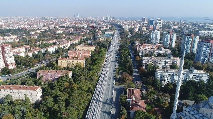 İstanbul&rsquo;da Banliy&ouml; Hattının İlk Rayları Havadan G&ouml;r&uuml;nt&uuml;lendi