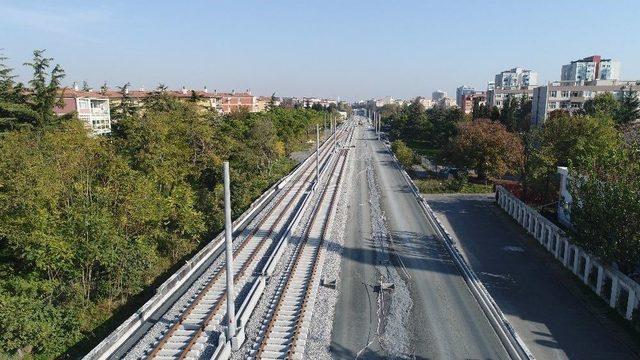 İstanbul’da Banliyö Hattının İlk Rayları Havadan Görüntülendi