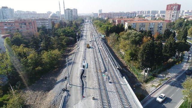 İstanbul’da Banliyö Hattının İlk Rayları Havadan Görüntülendi