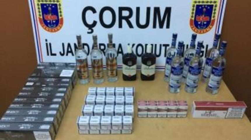 &Ccedil;orum&rsquo;da Ka&ccedil;ak Alkol Ve Sigara Operasyonu