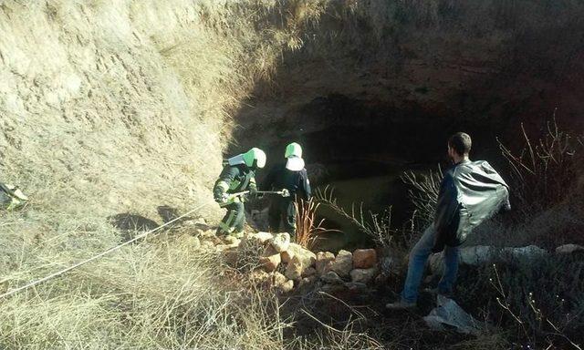 20 Metrelik Kuyuya Düşen Koyunu İtfaiye Kurtardı