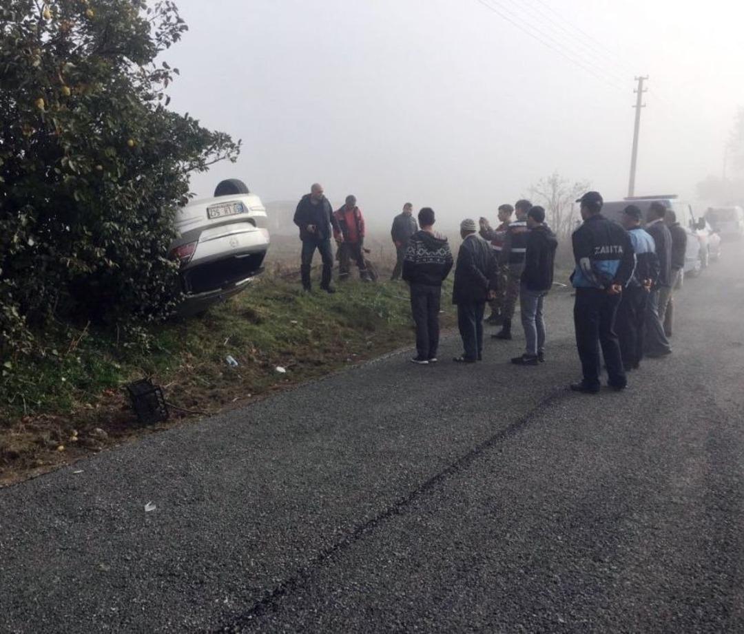 Mıcıra Kapılan Ara&ccedil; Takla Attı: 1 Yaralı