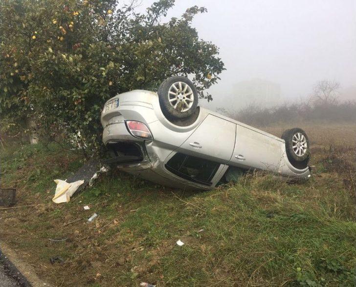 Mıcıra Kapılan Araç Takla Attı: 1 Yaralı G1