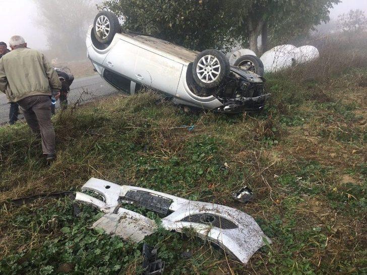 Mıcıra Kapılan Araç Takla Attı: 1 Yaralı G2