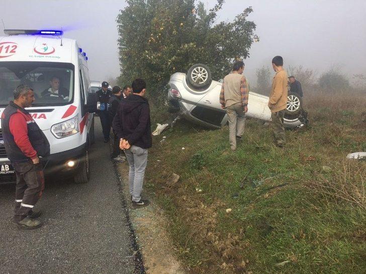 Mıcıra Kapılan Araç Takla Attı: 1 Yaralı G4