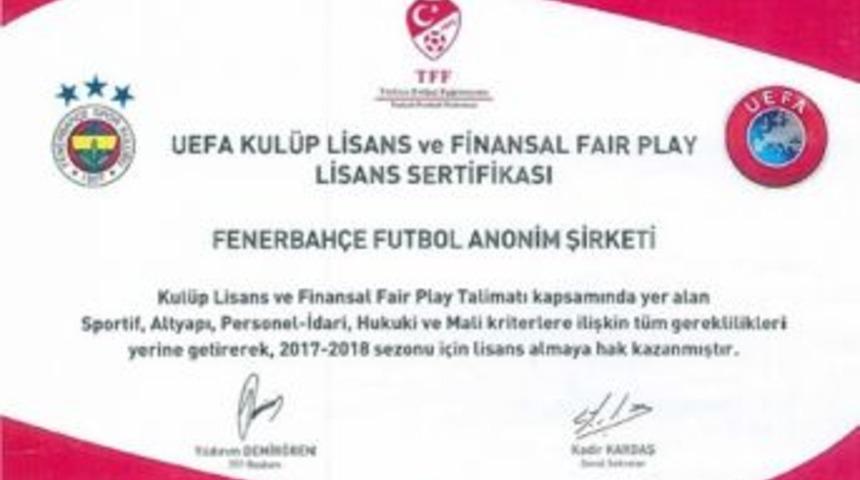 Fenerbah&ccedil;e Uefa Lisansını Aldı