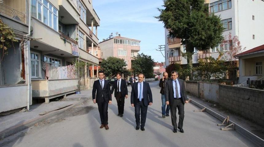 Başkan Şahin Kaldırım &Ccedil;alışmalarını İnceledi