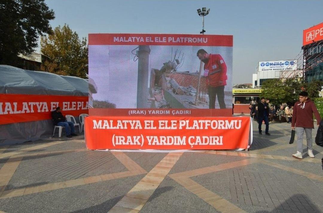 Iraklı Depremzedeler İ&ccedil;in Yardım &Ccedil;adırı Kuruldu