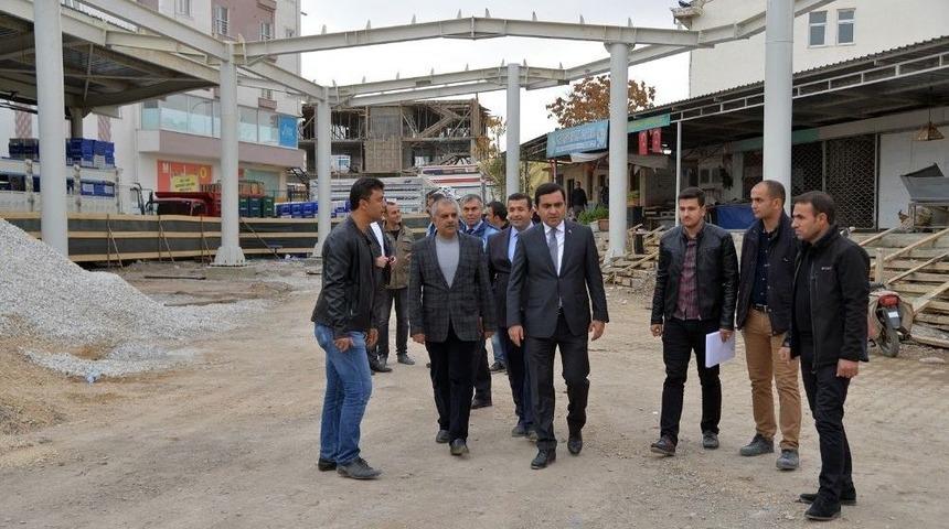 Başkan Bah&ccedil;eci, K&ouml;yl&uuml; Pazarı Yapımı &Ccedil;alışmalarını İnceledi