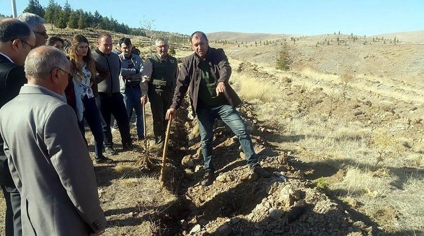 Yunak&rsquo;ta Bin Adet Fidan Toprakla Buluşturuldu