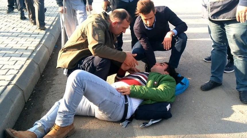 &lsquo;dur&rsquo; İhtarına Uymayan S&uuml;r&uuml;c&uuml; Yayaya &Ccedil;arptı