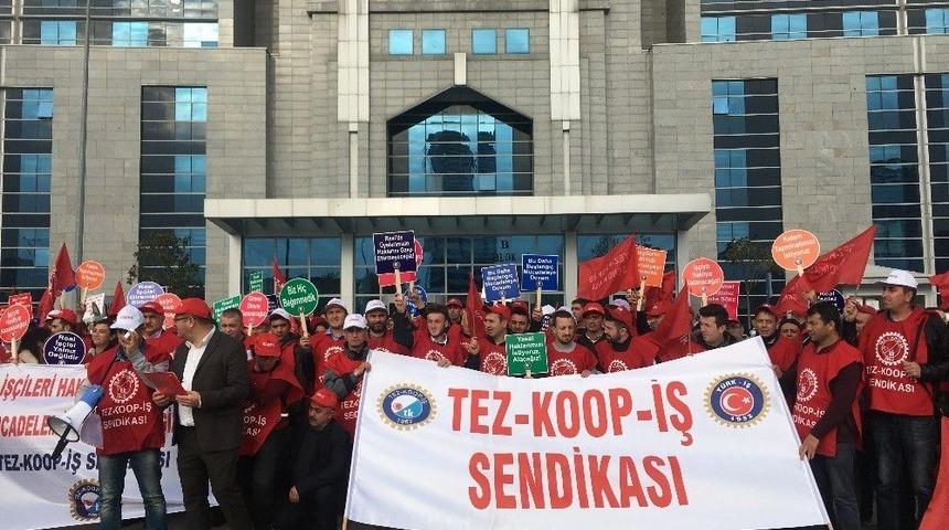 Alman Firmanın Mağdur Ettiği İş&ccedil;iler İ&ccedil;in Kartal Adliyesi &Ouml;n&uuml;nde Eylem