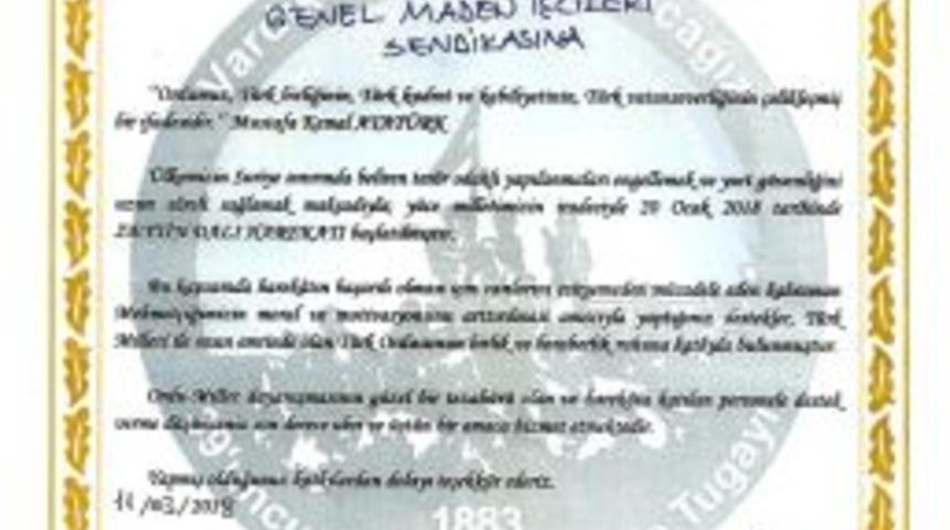 Tsk&rsquo;dan Madenciye Teşekk&uuml;r