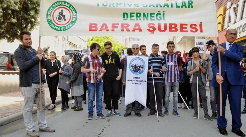 Bafra&rsquo;da Engelliler İ&ccedil;in Farkındalık Y&uuml;r&uuml;y&uuml;ş&uuml;