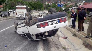 Çocuk Sürücünün Kullandığı Otomobil Takla Attı: 2 Yaralı