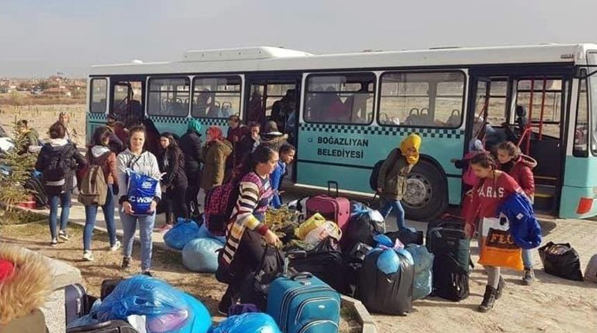 Boğazlıyan&rsquo;da Okuyan Kız &Ouml;ğrenciler Yurtlarına Kavuştular