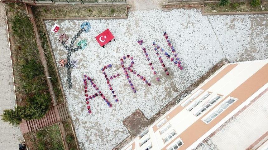&Ouml;ğrencilerden Anlamlı &lsquo;afrin&rsquo; Mesajı