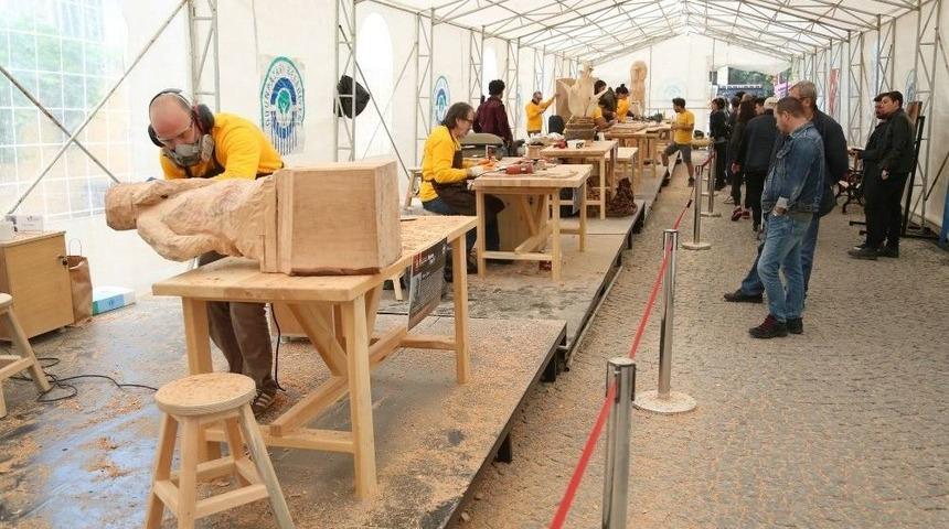 4. Uluslararası Ahşap Heykel Festivali 5 G&uuml;n&uuml; Geride Bıraktı