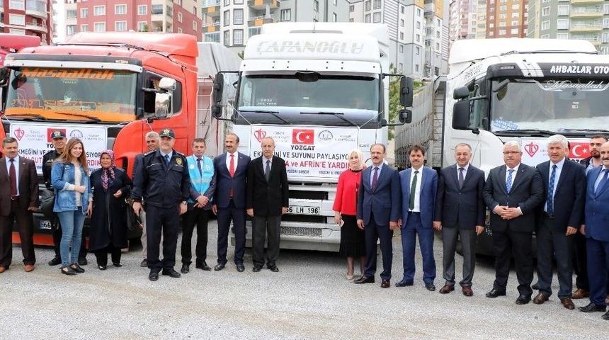Yozgat&rsquo;tan Yardım Tırları Doğu Guta Ve Afrin İ&ccedil;in Yola &Ccedil;ıktı