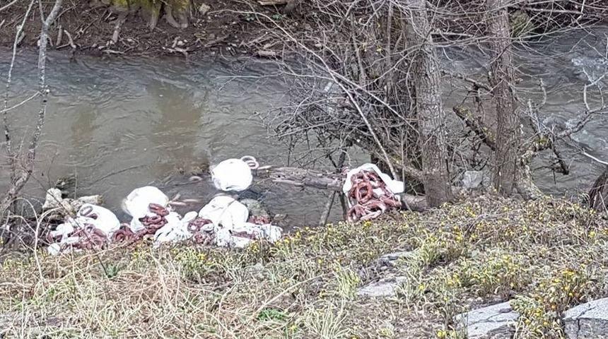 &Ccedil;uvallar Dolusu Tarihi Ge&ccedil;miş Sucuk Dereye Atıldı