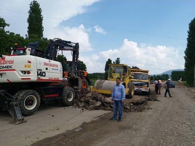 Simav’da Yol Genişletme Çalışması