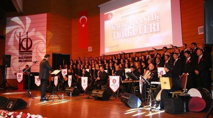 Kahramanlık T&uuml;rk&uuml;lerini Mehmet&ccedil;ik İ&ccedil;in Seslendirdiler