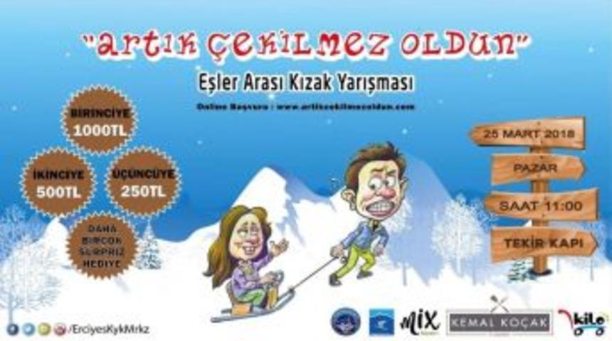 Eşler, Kızak Yarışıyla Erciyes&rsquo;te Sevgilerini Tazeleyecek