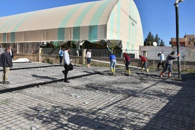 Nusaybin’de Okullarda Spor Alanı Ve Boyama Çalışmaları Başladı