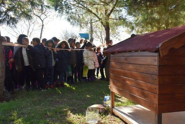 Başkan Eşkinat’tan Öğrencilerin Yaptırdığı Kedi Evi Projesine Destek