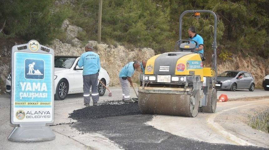 Alanya Kalesi Yolu Asfaltlanıyor