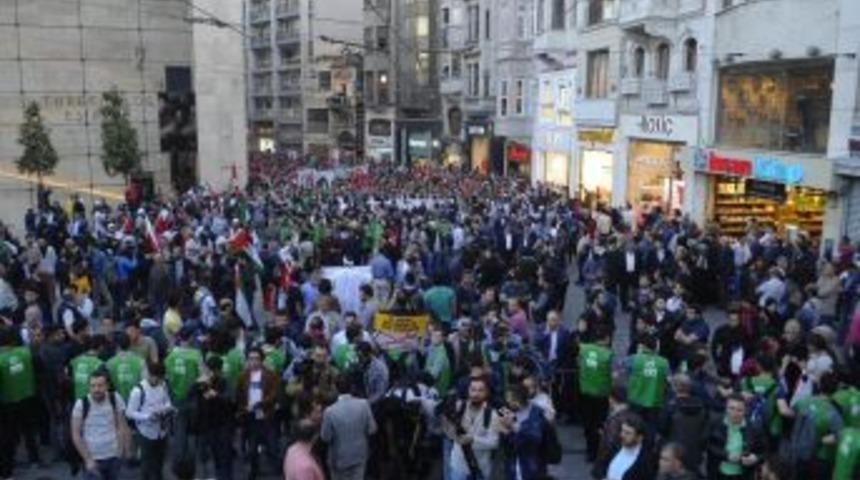 İstiklal Caddesi&rsquo;nde Abd Ve İsrail Protestosu Sona Erdi