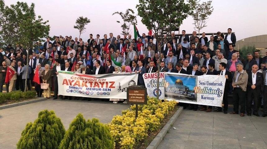 Samsun&rsquo;da Abd Ve İsrail Protesto Edildi