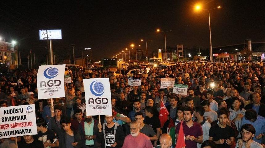 Abd&rsquo;nin B&uuml;y&uuml;kel&ccedil;iliğini Kud&uuml;s&rsquo;e Taşıması Adana&rsquo;da Protesto Edildi
