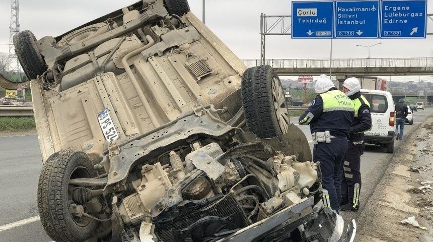 &Ccedil;orlu&rsquo;da Trafik Kazası: 1 Yaralı