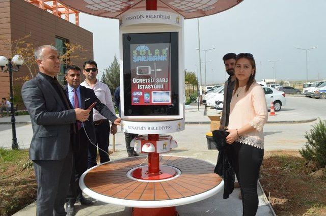 Nusaybin Belediyesinden Güneş Enerjili Bank