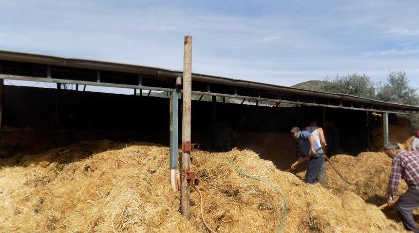 Kaynak Makinasından &Ccedil;ıkan Kıvılcım Samanlığı Yaktı