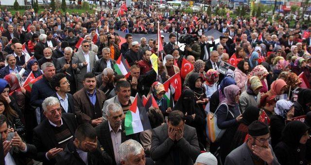 Erzurum’da İsrail Protestosu