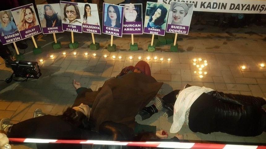 Kadınlardan &rsquo;şiddet&rsquo; Eylemi