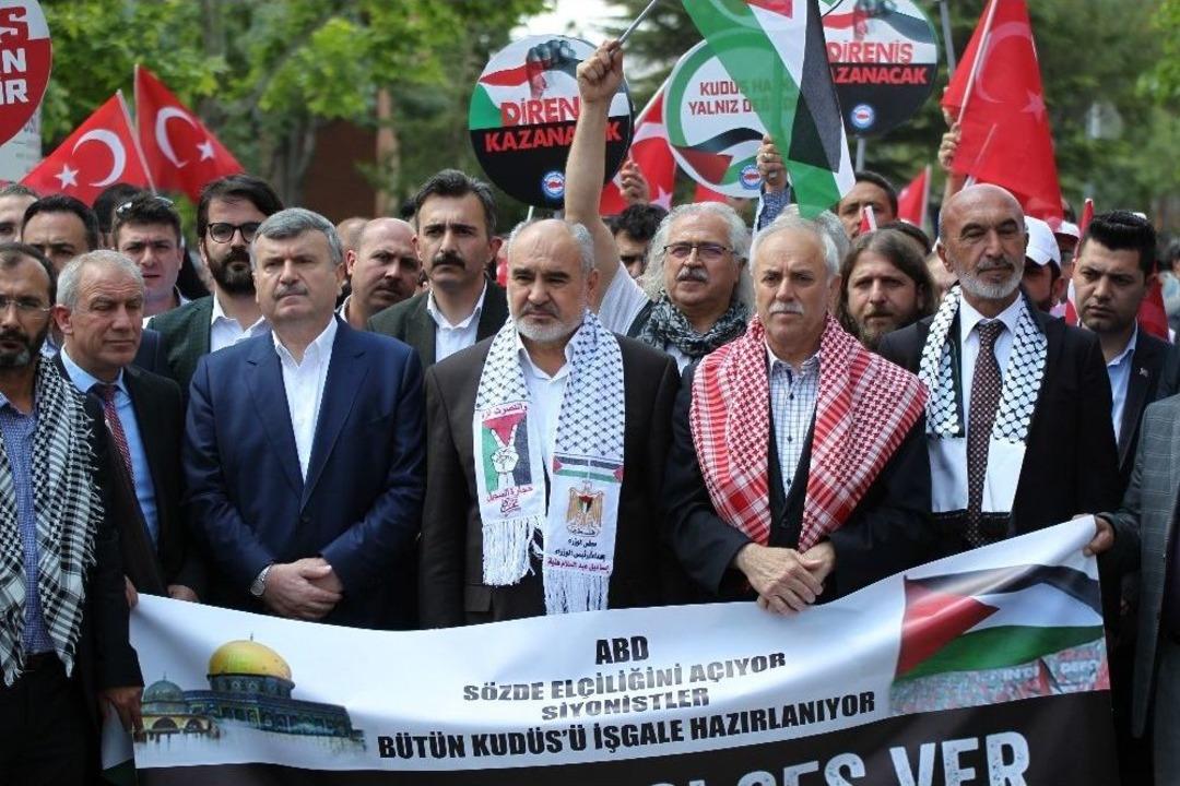 Konya&rsquo;da İsrail Ve Abd Protesto Edildi