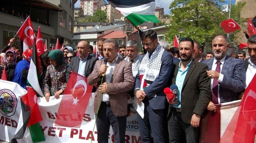 Bitlis&rsquo;ten İsrail&rsquo;in Katliama Kınama