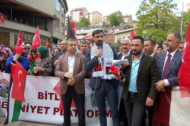 Bitlis’ten İsrail’in Katliama Kınama