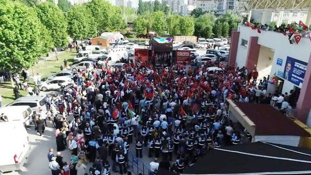 Esenyurt’ta İsrail Protestosu Havadan Görüntülendi