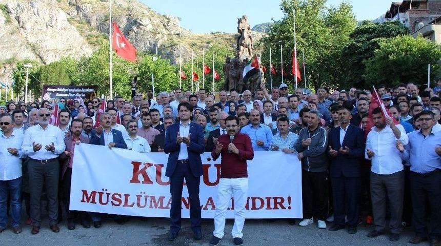 Amasyalılardan Abd İle İsrail&rsquo;e Tepki